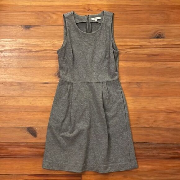 Madewell Grey Cotton Pinstripe Sleeveless Shift Dress Womens Size XS - Picture 3 of 12